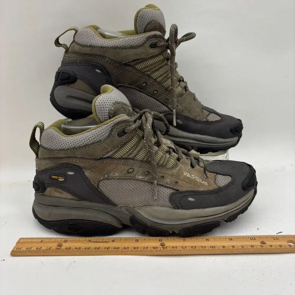 Vasque Womens 7.5 Gore-Tex Leather Hiking Shoes Vibram Trail Outdoor Brown